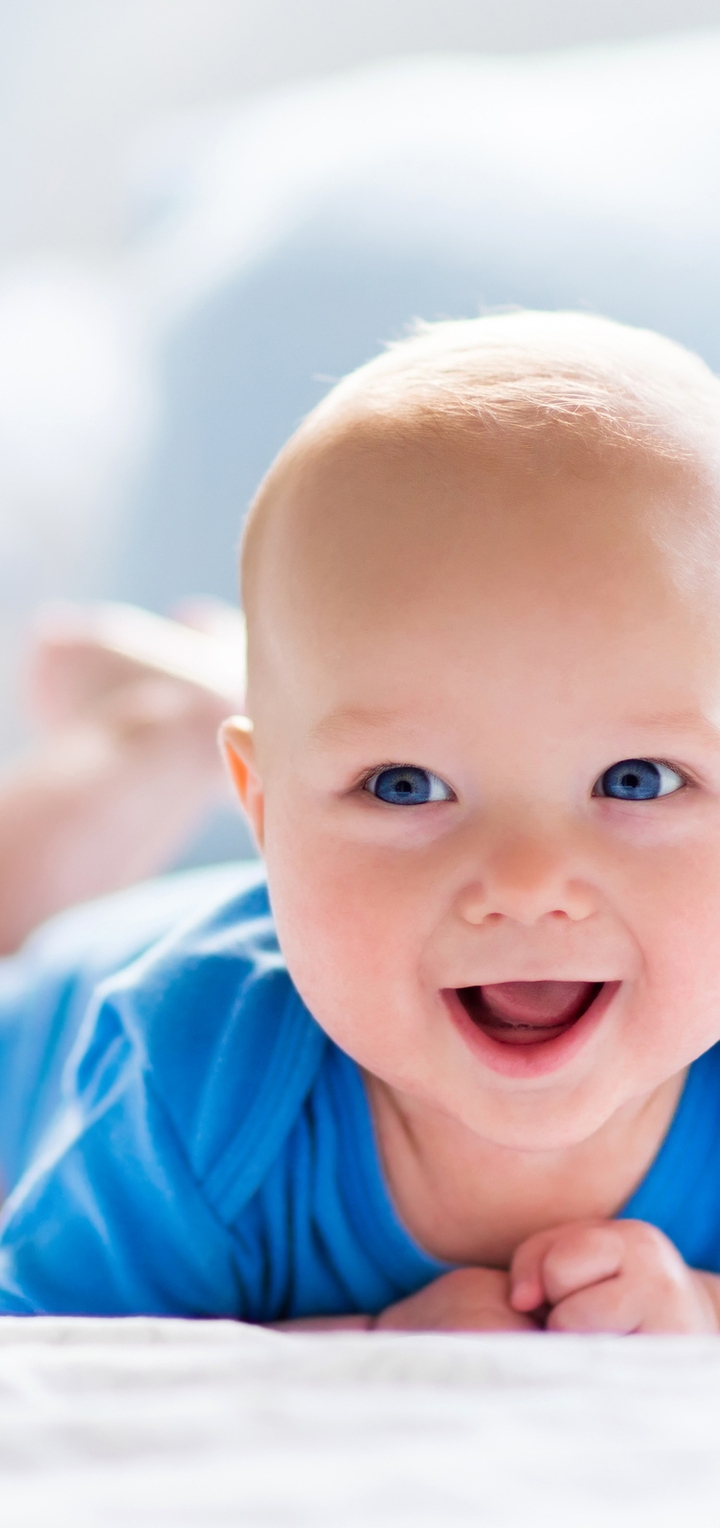 Image: The baby, lies, blue eyes, smile, mood