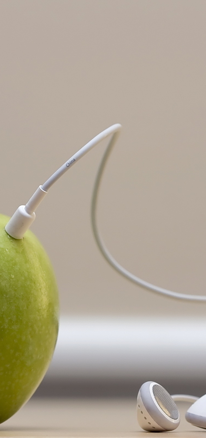 Image: Apple, headphones, player, green