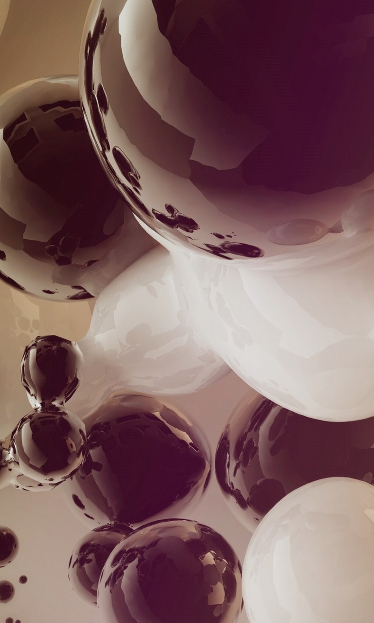 Image: Bubbles, circle, dark, light, white, reflection