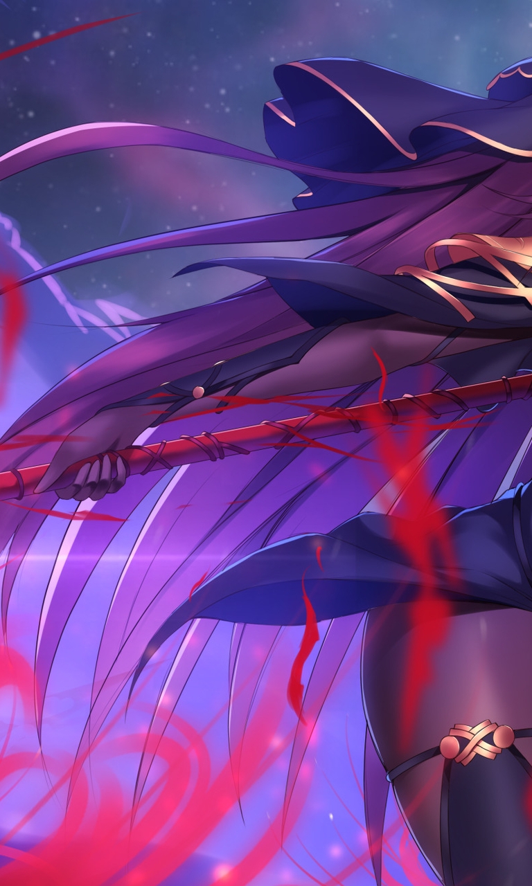 Image: Girl, scathach, spear, weapon, figure, hair, look
