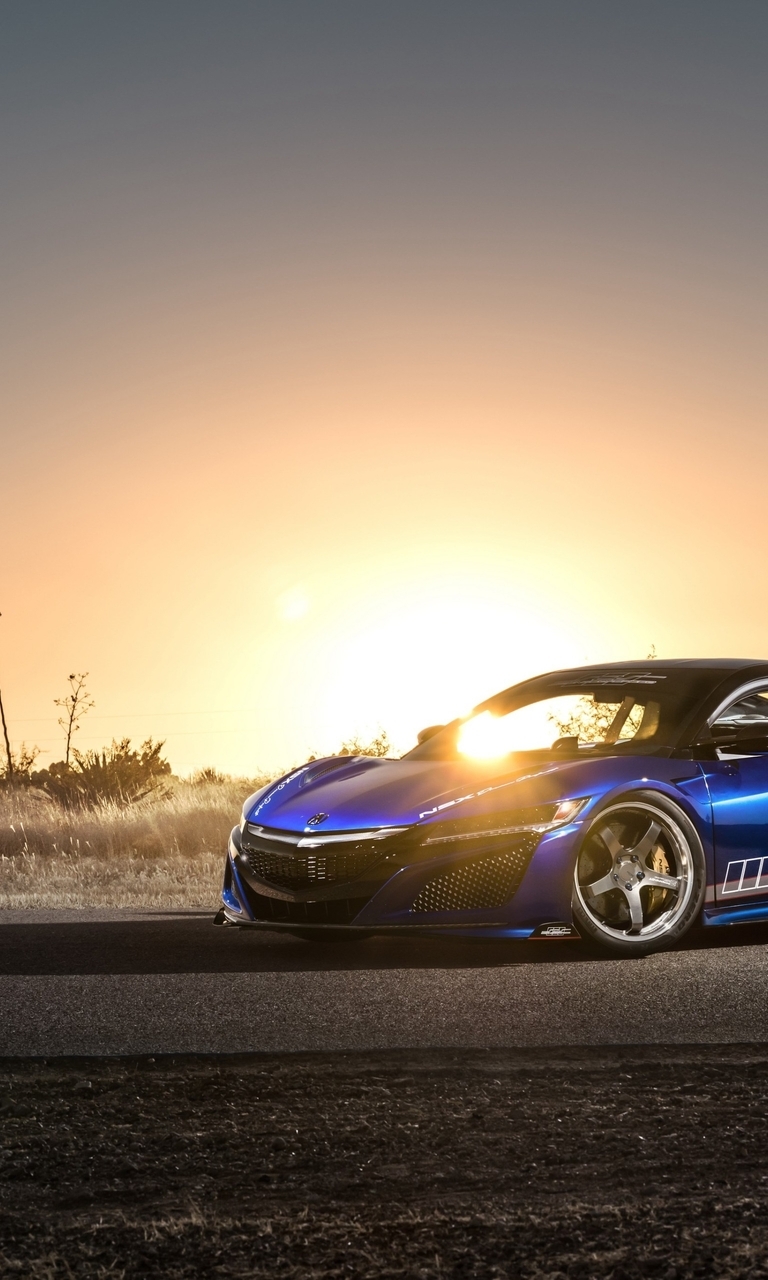 Image: Acura, NSX, Dream Project, supercar, sport, car, road, asphalt, sunset