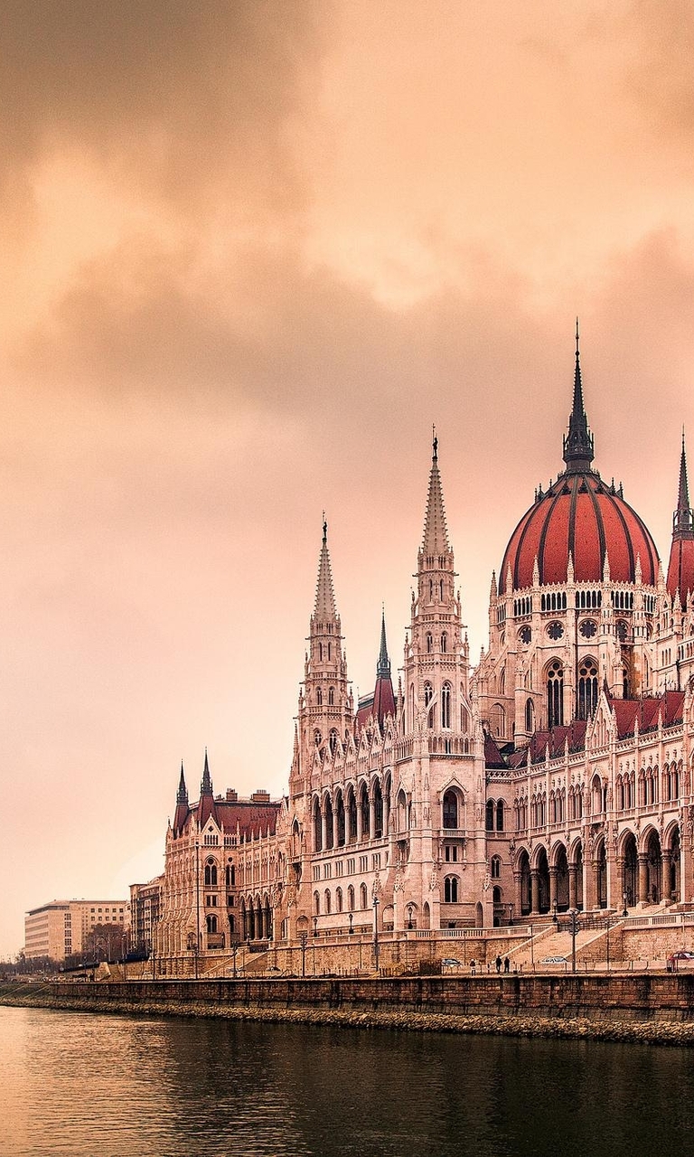 Картинка: Венгрия, Будапешт, река, вода, мост, здание, архитектура, небо
