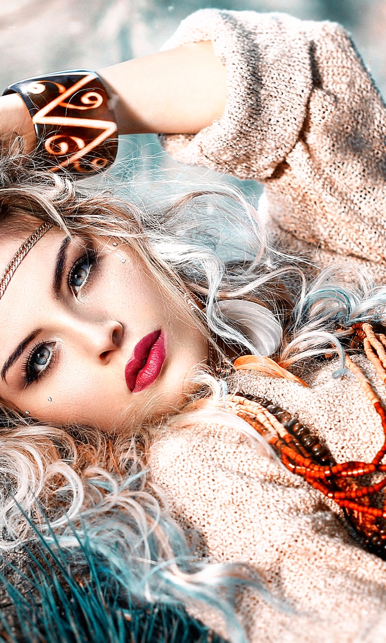 Image: Girl, blonde, hair, face, makeup, jewelry, Alessandro Di Cicco, photographer