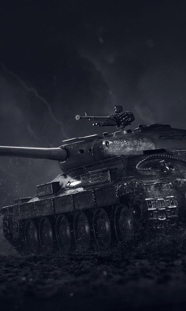 Картинка: Танк, пушка, грязь, дождь, гусеничный, IS-6, ИС-6, Black Edition, игра, World of Tanks