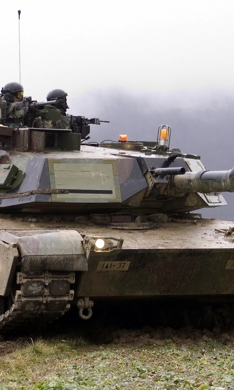 Image: Tank, weapon, military unit, barrel, soldiers, field, fog