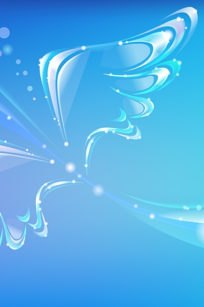 Картинка: Крылья, полёт, блики, изгиб, голубой фон