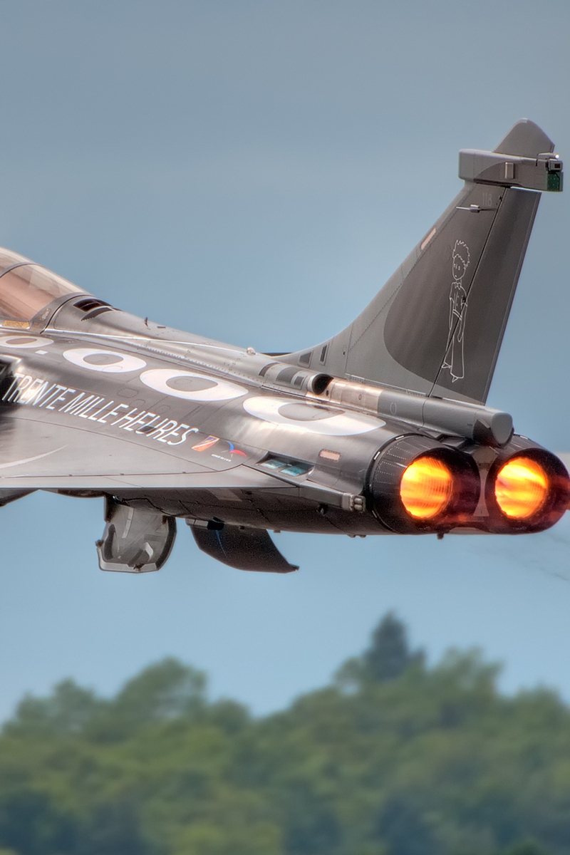 Image: Aviation, fighter, Dassault Rafale, jet, fire, rocket, takeoff