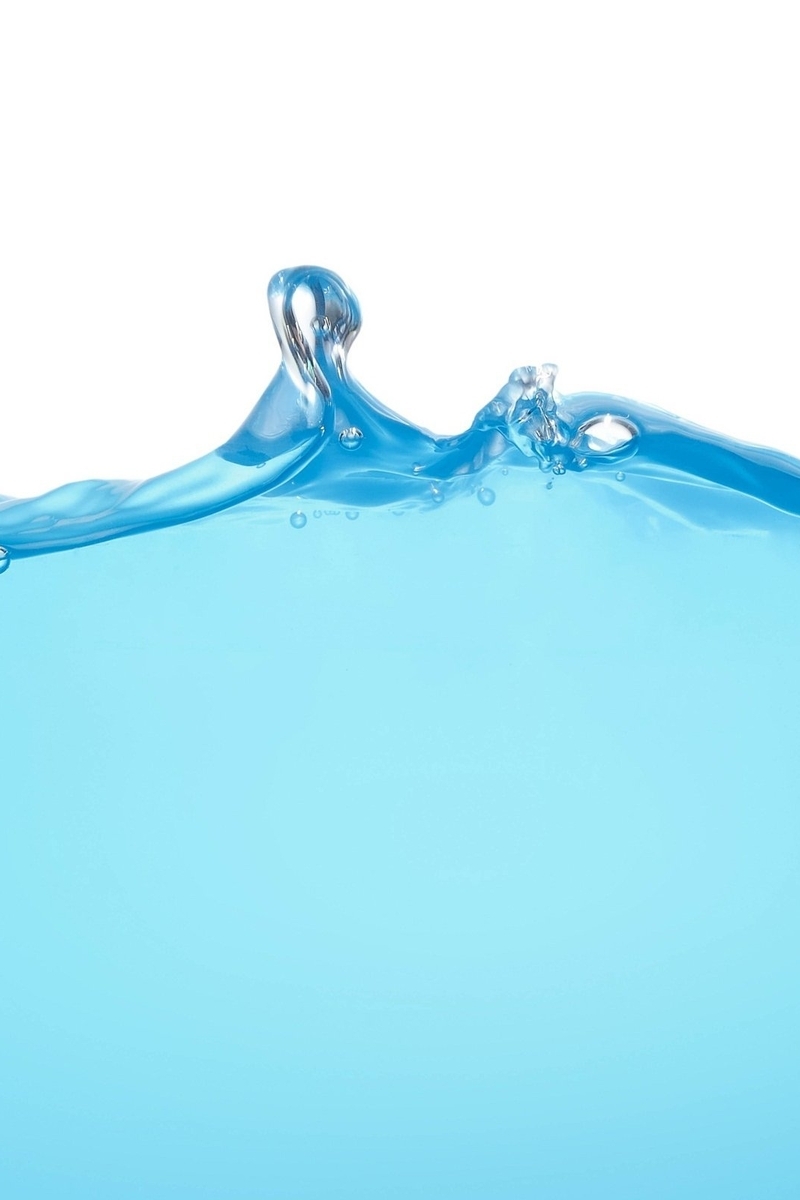 Картинка: Вода, голубая, капли, волны, пузырьки