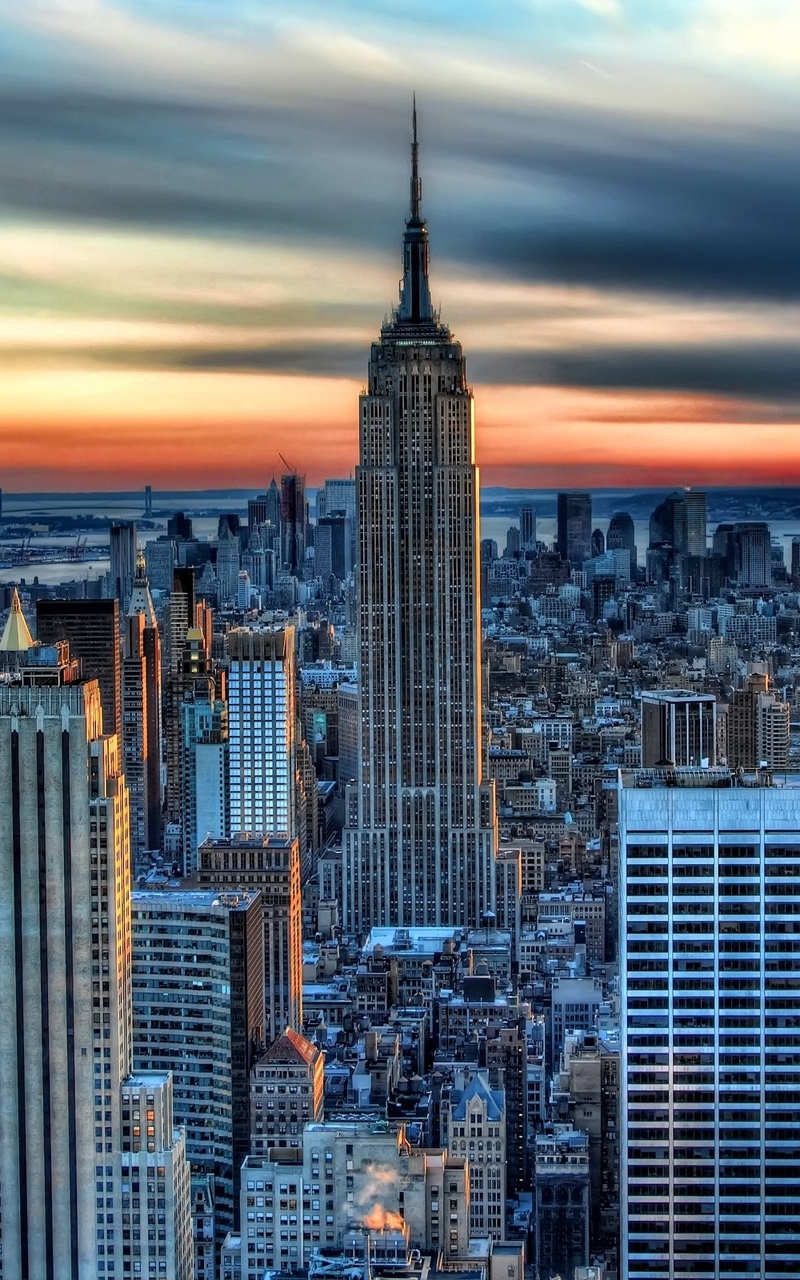 Image: New york city, New York, buildings, sky, skyscrapers, Empire state building, panorama, city