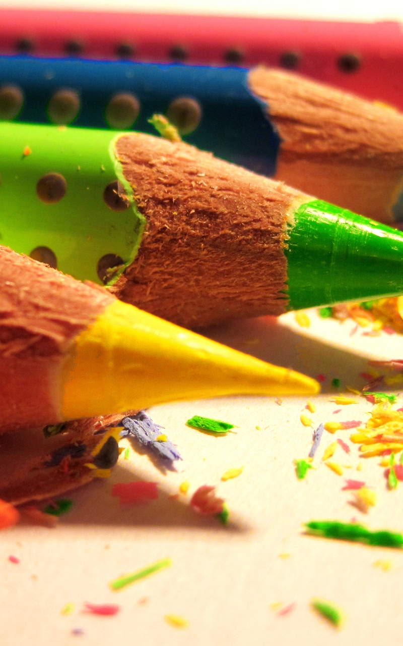 Image: Pencils, sharp, color, set, shavings, wood