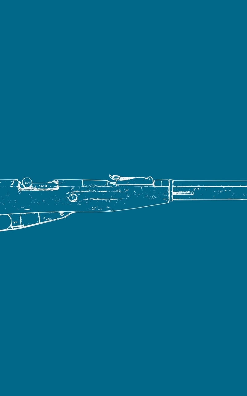 Картинка: Оружие, винтовка, контур, голубой фон