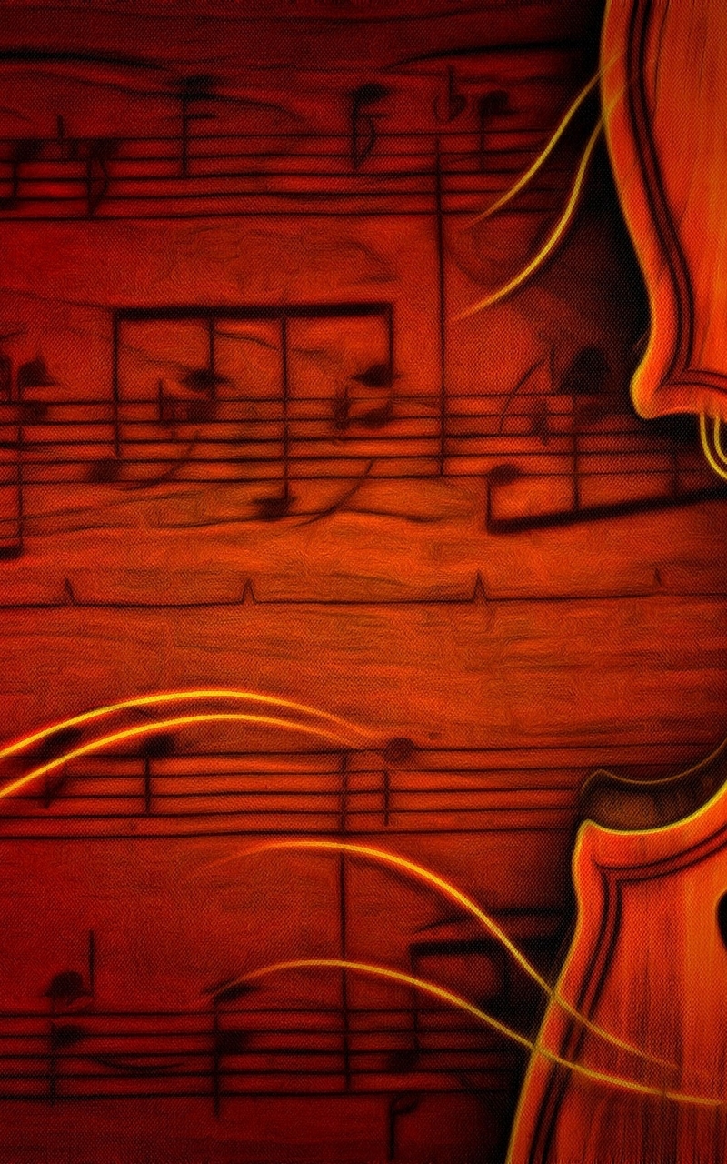 Картинка: Скрипка, ноты, струны, музыка