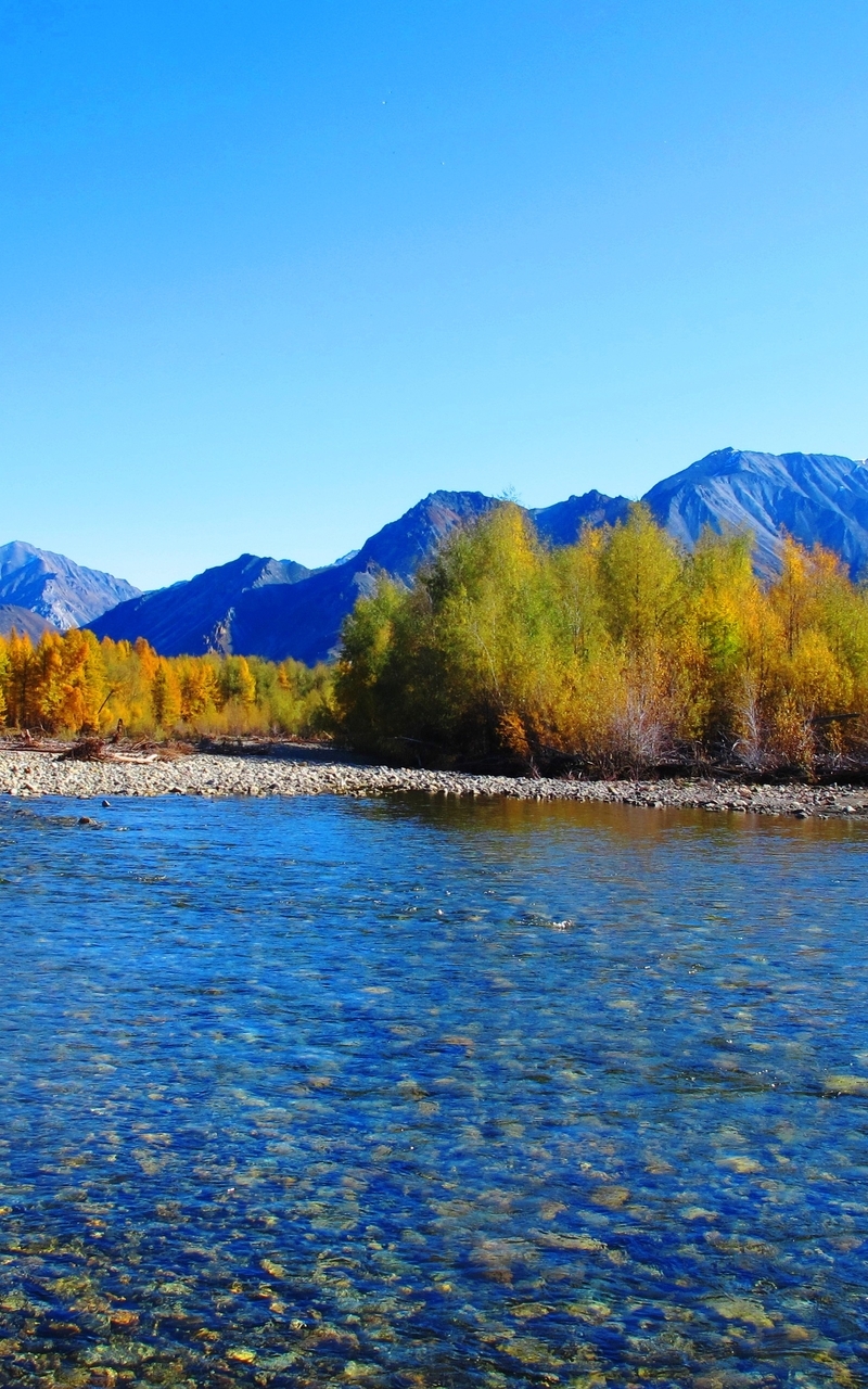 Image: Yakutia, mountains, river, autumn