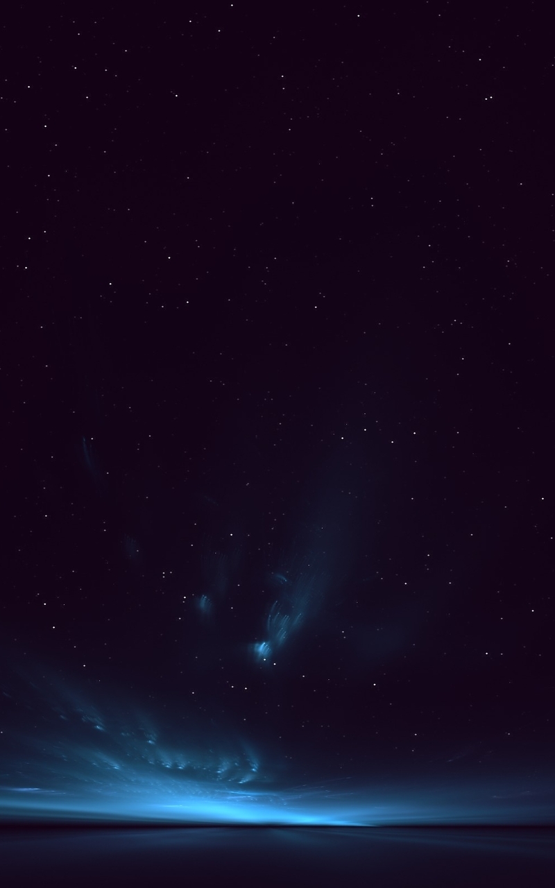 Картинка: Космос, звёзды, небо, горизонт, ночь, сияние