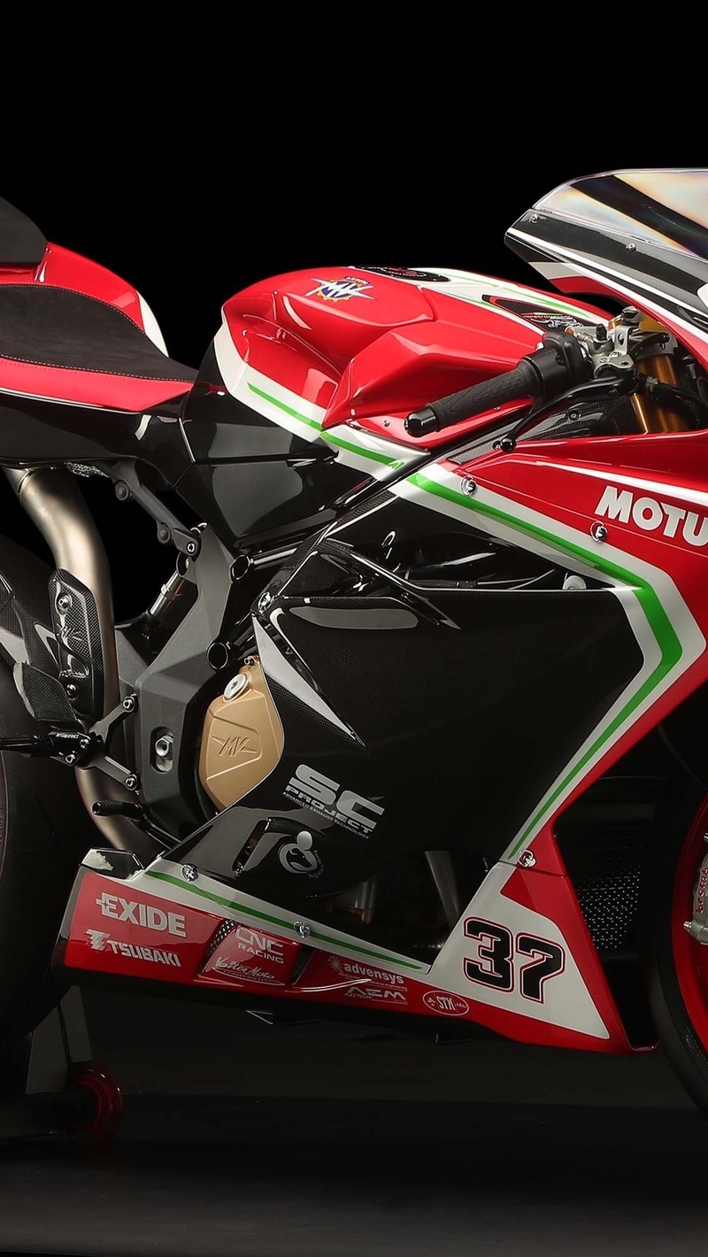 Image: Motorcycle, MV Agusta, F4, series, dark background, red