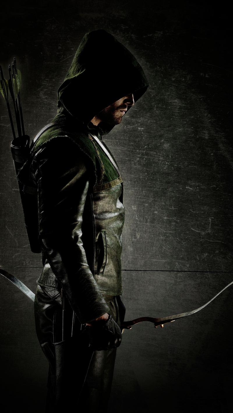 Картинка: Зелёная стрела, green arrow, лук, стрелы, супергерой, капюшон