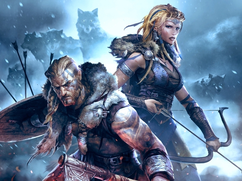Картинка: Vikings: Wolves of Midgard, война, древность, волки, лук, стрелы