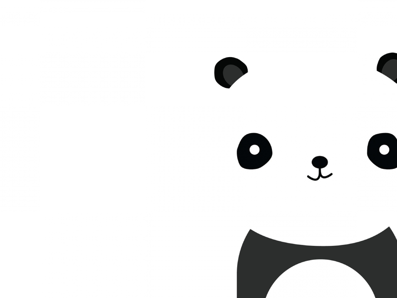 Картинка: Панда, белый фон, лицо
