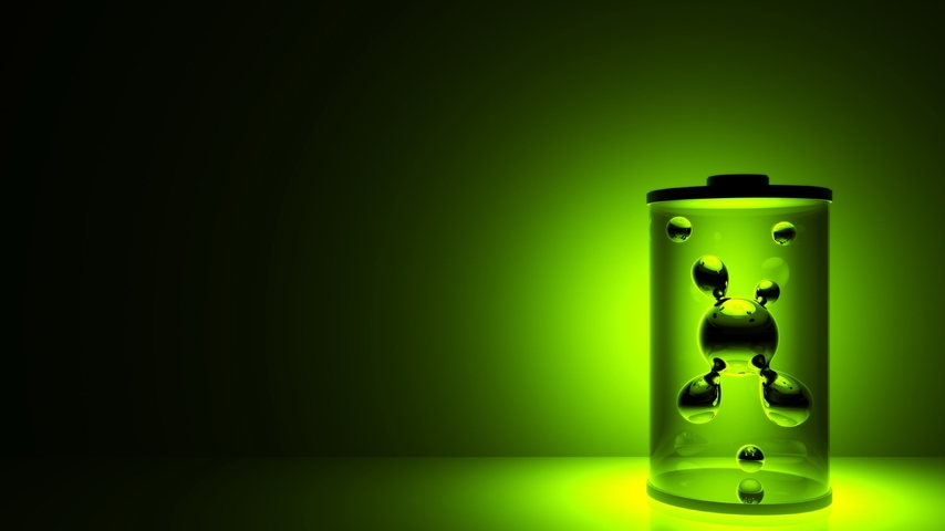 Image: Bulb, molecule, green background, light