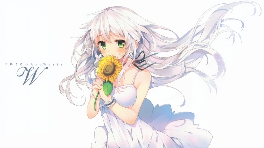 Картинка: Девушка, цветок, волосы, взгляд
