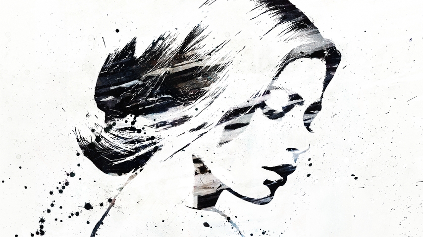 Image: Girl, excise, drawing, black, white, blots
