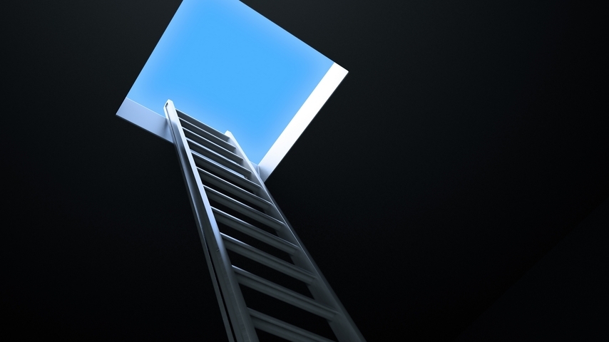 Image: Ladder, window, hatch, sky