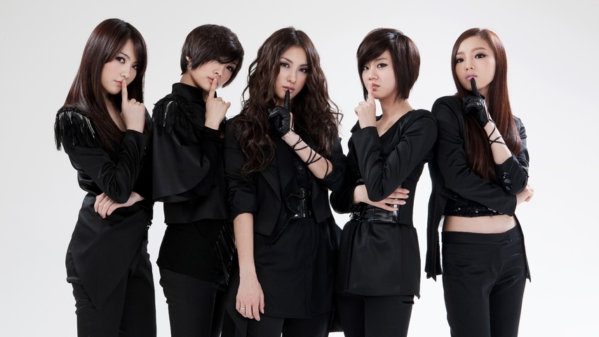 Картинка: Группа, Kara, девушки, брюнетки, певицы, в чёрном, азиатки