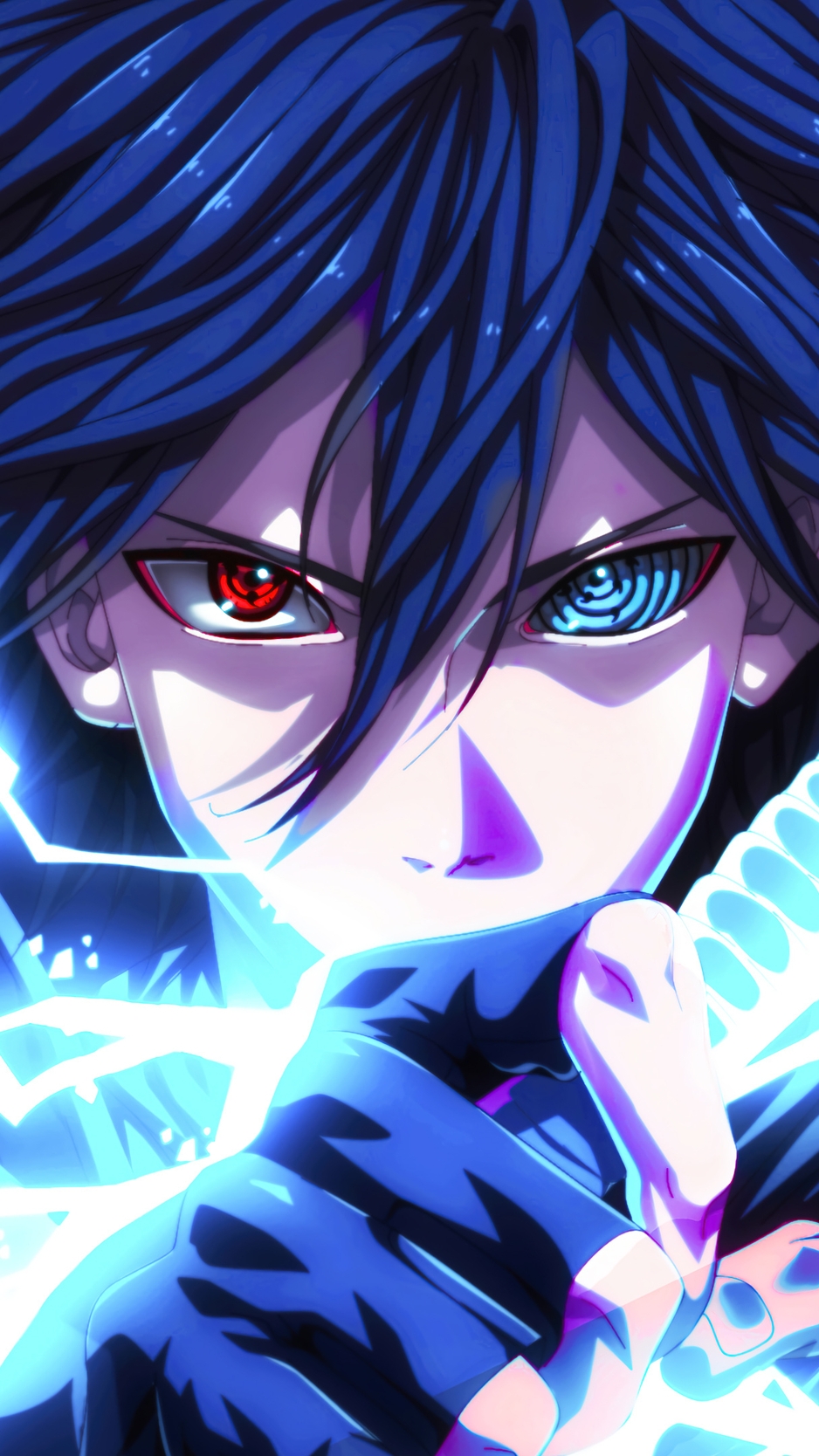 Image: Sasuke Uchiha, eyes, lightning