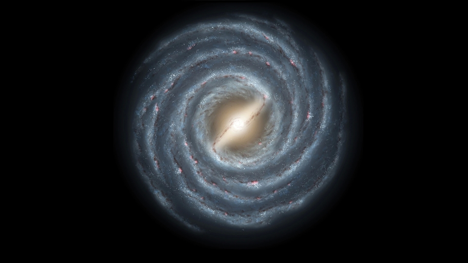 Картинка: Галактика, спиралевидная, рукава, перемычка, Млечный путь, космос